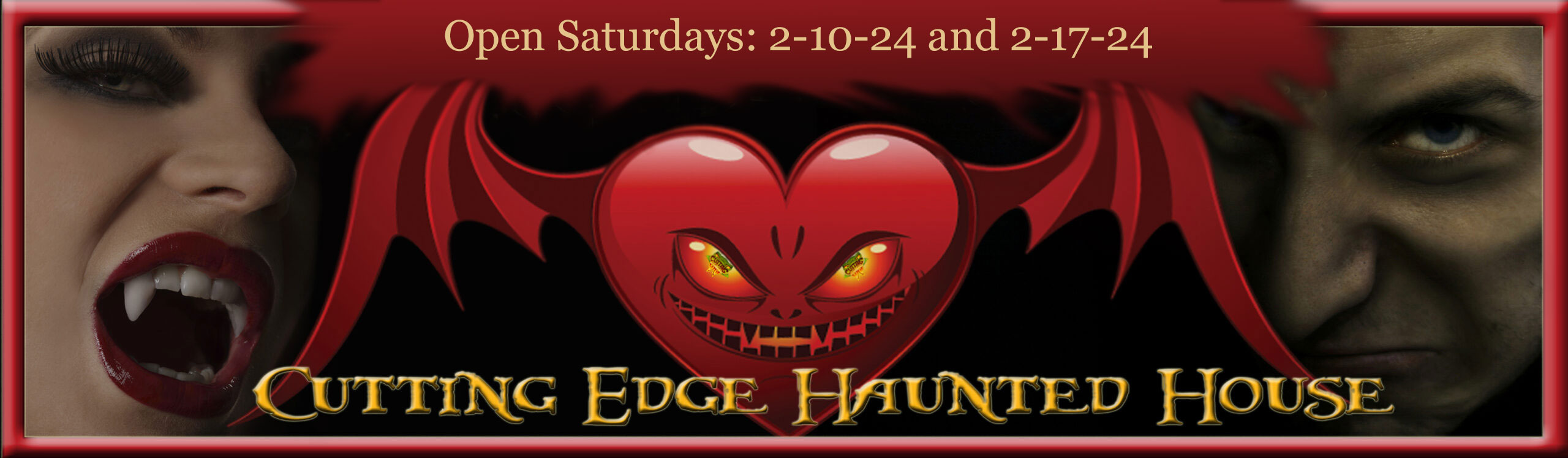 Our friends at Cutting Edge Haunted House Open Saturday 2/10/24 and Saturday 2/17/24!